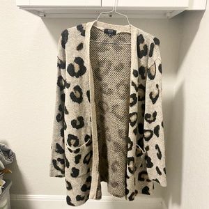 Cheetah Print Sweater Cardigan